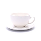 Coffeezone cappuccino cup in glossy white 8.5 oz for latte art.