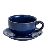 Coffeezone vintage design 12oz latte art cup with saucer for artful coffees