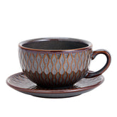 Coffeezone Vintage Design 12oz latte art cup with kiln-reactive glaze for unique finishes.