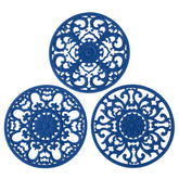 Colinda trivet navy 3pc protects countertops from hot pots and dishes