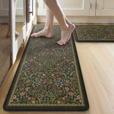 Collive anti-fatigue kitchen mat front view shows spring floral pattern for comfortable standing