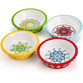 Coloch 6-inch ceramic pie pan with fluted rim for elegant desserts.