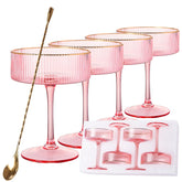 comfit pink martini glasses with gold rim ideal for stylish entertaining