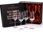 Comfit snifter glasses with a tulip bowl enhance aroma for richer sipping.