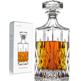 Comfome whiskey decanter with glass stopper showcasing lead-free crystal clarity.