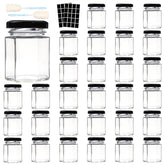 Comrzor 3 oz hexagon glass jar with clear view for jams and honey.