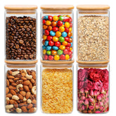 ComSaf 1.2 qt glass jars with lids for versatile pantry storage and organization