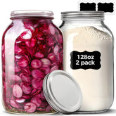 ComSaf 1 gallon wide-mouth mason jar with lid for easy filling and storage