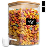 ComSaf 3.6 Qt glass storage jar front view for pantry organization.