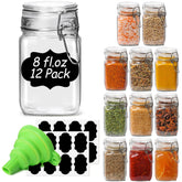 ComSaf 8 oz glass jar with airtight lid close-up for freshness.
