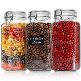 ComSaf airtight glass jar with lid closeup seals freshness for pantry storage.