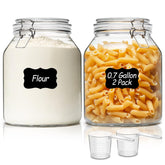 ComSaf glass jar with wide mouth for easy scooping and measuring.