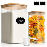 ComSaf glass pantry jar large 4.6 qt with wide mouth and airtight lid for easy storage