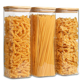 ComSaf glass spaghetti storage jar with airtight lid keeps pasta fresh and organized.