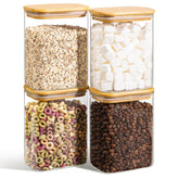 ComSaf rectangle jar with bamboo lid provides airtight freshness for pantry storage.