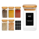 ComSaf 8oz square spice jars with bamboo lids for fresh flavors and organized pantry.