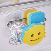 Consumest Smiley Sponge Holder front view keeps sponges neatly organized.