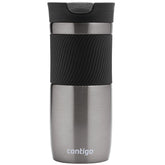 Contigo Byron SnapSeal travel mug with gunmetal finish showing rugged stainless steel insulation
