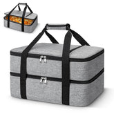 Coobiiya double decker carrier front view showing spacious capacity for family meals on the go.