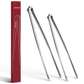 COOCLAN precision serrated tips 11.5 inch tongs grip small pieces securely for frying