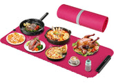 COODAM warming mat for food rose pink, compact 36x16, keeps dishes warm evenly during meals.