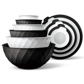 COOK WITH COLOR mixing bowls with diamond design for easy prep and stylish kitchen organization