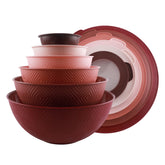 Cook with Color mixing bowls rose nesting design for space-saving storage