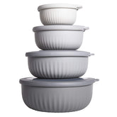 COOK WITH COLOR prep bowls with lids 8-piece set for organized cooking.