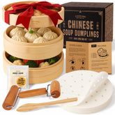Cooking Gift Set bamboo steamer 8-inch ready for even steaming dumplings