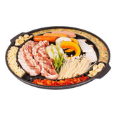 COOKKING Master Grill Pan open-lid view for versatile Korean BBQ grilling at home