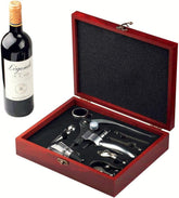 Cooko Wine Opener Set corkscrew in action for quick, smooth cork removal