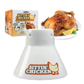 Cook's Choice Sittin' Chicken ceramic base for stable, even roasting on grill or in oven
