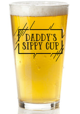 COOL AF Daddys Sippy Cup Beer Glass front view, durable 16 oz design for everyday use