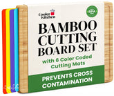 Cooler Kitchen bamboo cutting board with large surface for meal prep and serving.