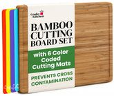 Cooler Kitchen bamboo cutting board set with durable boards for daily meal prep.