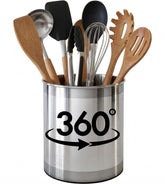 Cooler Kitchen rotating utensil holder base keeps tools within easy reach during cooking.