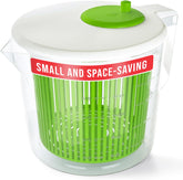 Cooler Kitchen small salad spinner with measuring bowl for precise portions.