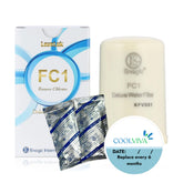 COOLVIVA FC1 water filter cartridge shown for improved home purification.