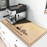 CooRug absorbent coffee mat with plush surface protects counters from spills.