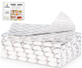 Cooyes fridge mats with non-slip back points keep mats in place on shelves.