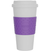 Copco Acadia mug side view shows compact, portable design ideal for commuting.