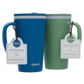 Copco Cone travel mug 16oz blue spill-proof lid for mess-free sipping on the go