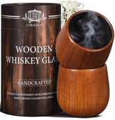 Coralogo wooden bourbon glasses with charred interior for enhanced aroma and smoothness