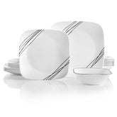 Corelle Vitrelle 18-piece dinner plates with hand drawn lines for everyday elegance