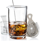 Cork & Mill crystal mixing glass for clear, smooth stirring in cocktails.