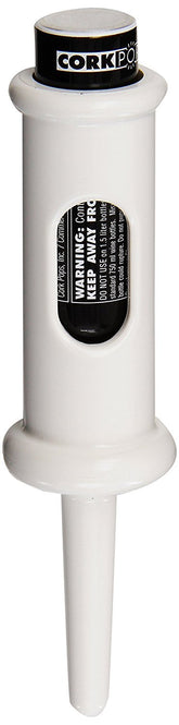 Cork Pops White 6.5 inch bottle opener enables quick cork removal.