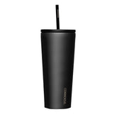 Corkcicle Cold Cup 24oz insulated tumbler with straw keeps drinks cold up to 12 hours.