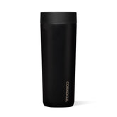 Corkcicle Commuter Cup front view in matte black for everyday use