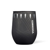 Corkcicle stemless 12oz Black Panther front view shows sleek everyday sipping appeal.