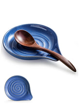 Cormomu spoon rest blue on stovetop keeps utensils organized and within reach